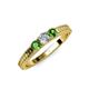 3 - Reveka Green Garnet and Lab Grown Diamond Three Stone Engagement Ring 