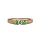 2 - Reveka Green Garnet and Lab Grown Diamond Three Stone Engagement Ring 