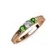 3 - Reveka Green Garnet and Lab Grown Diamond Three Stone Engagement Ring 