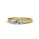 1 - Reveka Aquamarine and Lab Grown Diamond Three Stone Engagement Ring 