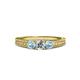 2 - Reveka Aquamarine and Lab Grown Diamond Three Stone Engagement Ring 