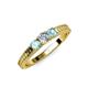 3 - Reveka Aquamarine and Lab Grown Diamond Three Stone Engagement Ring 
