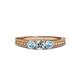2 - Reveka Aquamarine and Lab Grown Diamond Three Stone Engagement Ring 