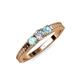 3 - Reveka Aquamarine and Lab Grown Diamond Three Stone Engagement Ring 
