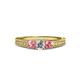 2 - Reveka Pink Tourmaline and Lab Grown Diamond Three Stone Engagement Ring 