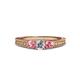 2 - Reveka Pink Tourmaline and Lab Grown Diamond Three Stone Engagement Ring 