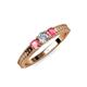 3 - Reveka Pink Tourmaline and Lab Grown Diamond Three Stone Engagement Ring 