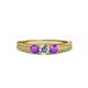 2 - Reveka Amethyst and Lab Grown Diamond Three Stone Engagement Ring 