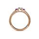 4 - Reveka Amethyst and Lab Grown Diamond Three Stone Engagement Ring 