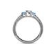 4 - Reveka Blue Topaz and Lab Grown Diamond Three Stone Engagement Ring 