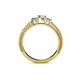 4 - Reveka Blue Topaz and Lab Grown Diamond Three Stone Engagement Ring 