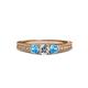 2 - Reveka Blue Topaz and Lab Grown Diamond Three Stone Engagement Ring 
