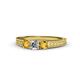 1 - Reveka Citrine and Lab Grown Diamond Three Stone Engagement Ring 