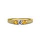2 - Reveka Citrine and Lab Grown Diamond Three Stone Engagement Ring 