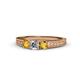 1 - Reveka Citrine and Lab Grown Diamond Three Stone Engagement Ring 