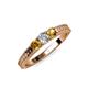 3 - Reveka Citrine and Lab Grown Diamond Three Stone Engagement Ring 