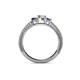4 - Reveka Iolite and Lab Grown Diamond Three Stone Engagement Ring 