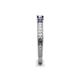 5 - Reveka Iolite and Lab Grown Diamond Three Stone Engagement Ring 