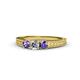 1 - Reveka Iolite and Lab Grown Diamond Three Stone Engagement Ring 