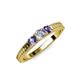 3 - Reveka Iolite and Lab Grown Diamond Three Stone Engagement Ring 