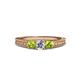 2 - Reveka Peridot and Lab Grown Diamond Three Stone Engagement Ring 