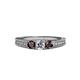 2 - Reveka Red Garnet and Lab Grown Diamond Three Stone Engagement Ring 