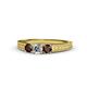 1 - Reveka Red Garnet and Lab Grown Diamond Three Stone Engagement Ring 