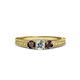 2 - Reveka Red Garnet and Lab Grown Diamond Three Stone Engagement Ring 
