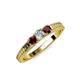 3 - Reveka Red Garnet and Lab Grown Diamond Three Stone Engagement Ring 