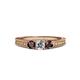 2 - Reveka Red Garnet and Lab Grown Diamond Three Stone Engagement Ring 