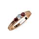 3 - Reveka Red Garnet and Lab Grown Diamond Three Stone Engagement Ring 