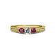 2 - Reveka Rhodolite Garnet and Lab Grown Diamond Three Stone Engagement Ring 