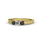 1 - Reveka Black and White Lab Grown Diamond Three Stone Engagement Ring 