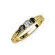 3 - Reveka Black and White Lab Grown Diamond Three Stone Engagement Ring 