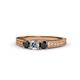 1 - Reveka Black and White Lab Grown Diamond Three Stone Engagement Ring 