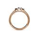 4 - Reveka Black and White Lab Grown Diamond Three Stone Engagement Ring 