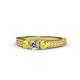 1 - Reveka Yellow Sapphire and Lab Grown Diamond Three Stone Engagement Ring 