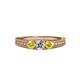 2 - Reveka Yellow Sapphire and Lab Grown Diamond Three Stone Engagement Ring 