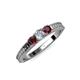 3 - Reveka Ruby and Lab Grown Diamond Three Stone Engagement Ring 