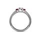 4 - Reveka Ruby and Lab Grown Diamond Three Stone Engagement Ring 