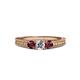2 - Reveka Ruby and Lab Grown Diamond Three Stone Engagement Ring 