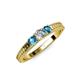 3 - Reveka London Blue Topaz and Lab Grown Diamond Three Stone Engagement Ring 