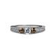 2 - Reveka Smoky Quartz and Lab Grown Diamond Three Stone Engagement Ring 