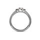 4 - Reveka Smoky Quartz and Lab Grown Diamond Three Stone Engagement Ring 