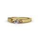 1 - Reveka Smoky Quartz and Lab Grown Diamond Three Stone Engagement Ring 