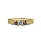 2 - Reveka Smoky Quartz and Lab Grown Diamond Three Stone Engagement Ring 