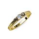 3 - Reveka Smoky Quartz and Lab Grown Diamond Three Stone Engagement Ring 