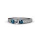 1 - Reveka Blue and White Lab Grown Diamond Three Stone Engagement Ring 