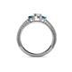 4 - Reveka Blue and White Lab Grown Diamond Three Stone Engagement Ring 