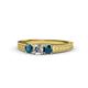 1 - Reveka Blue and White Lab Grown Diamond Three Stone Engagement Ring 